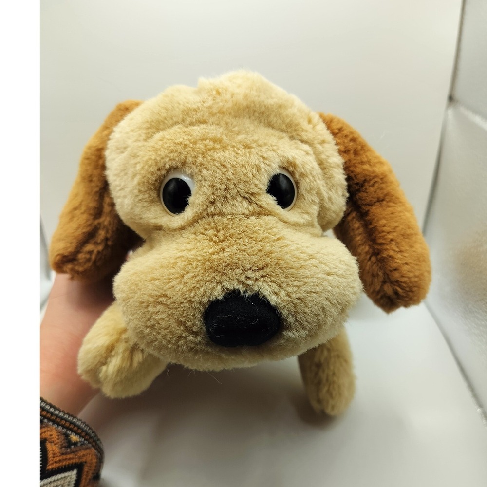 Vintage Dakin Floppy Ear Puppy‎ Plush Toy Kids Tan Brown Soft Faux Fur Dog